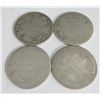 Image 1 : 4 Canadian Silver Quarters Dates Unknown