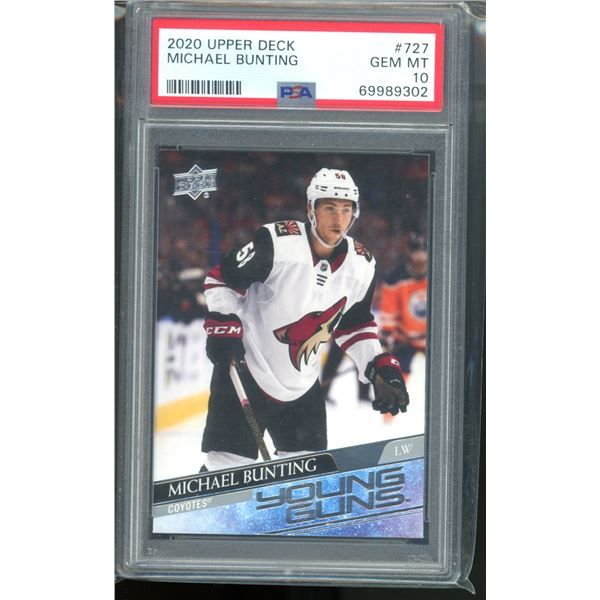 2020-21 Upper Deck #727 Michael Bunting YG RC Graded 10 GEM MINT