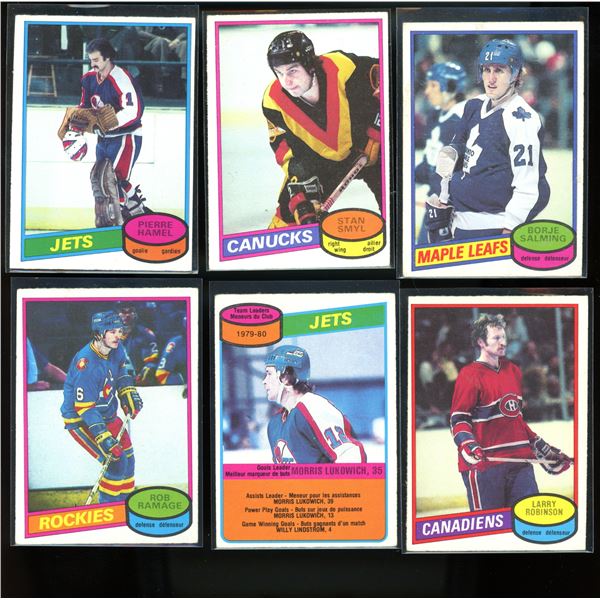 1980-81 O-Pee-Chee Hockey Lot Of 6 Cards