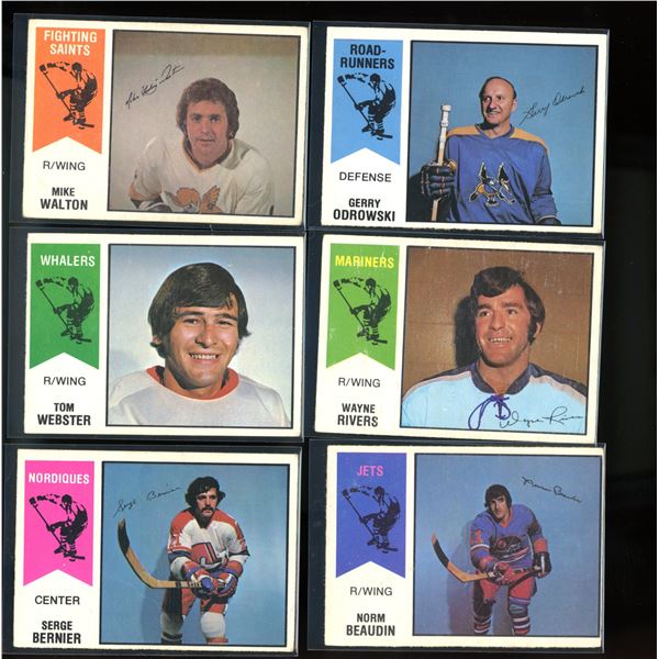 1974-75 O-Pee-Chee WHA Hockey Lot Of 6 Cards