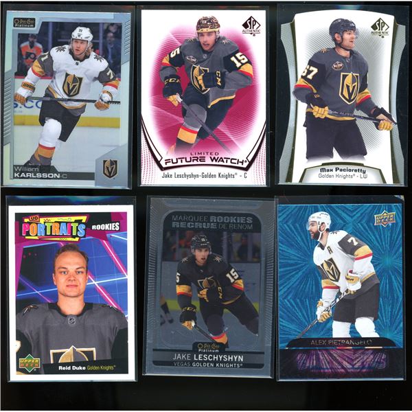 Vegas Golden Knights 6 Card Lot Rookies & Inserts