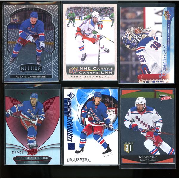 New York Rangers 6 Card Lot Rookies & Inserts