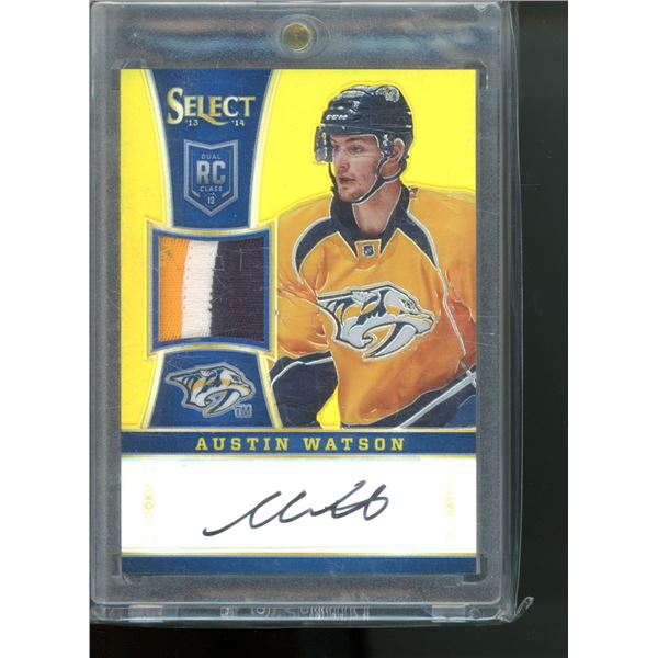 2013-14 Select Rookies Jersey Autographs Prizms Gold Patch #276 Austin Watson 10/10
