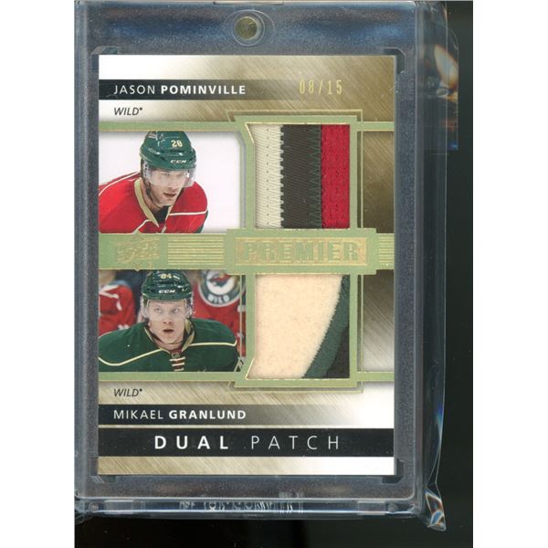 2014-15 Upper Deck Premier Duals Patches #PQ2GP Jason Pominville/Mikael Granlund 8/15