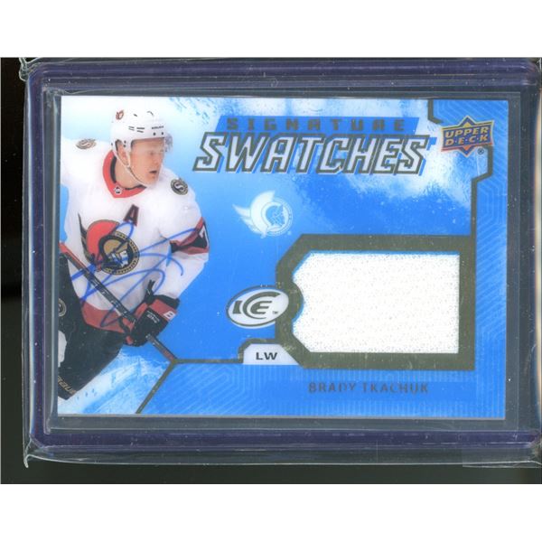 2021-22 Upper Deck Ice Signature Swatches #SSBT Brady Tkachuk