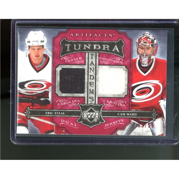 2006-07 Artifacts Tundra Tandems Red #TTSW Eric Staal/Cam Ward 3/50