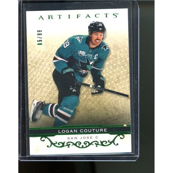 2021-22 Artifacts Emerald #78 Logan Couture 5/99