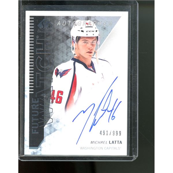 2013-14 SP Authentic #306 Michael Latta AU RC 491/999