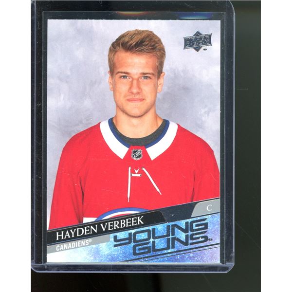 2020-21 Upper Deck #714 Hayden Verbeek YG RC