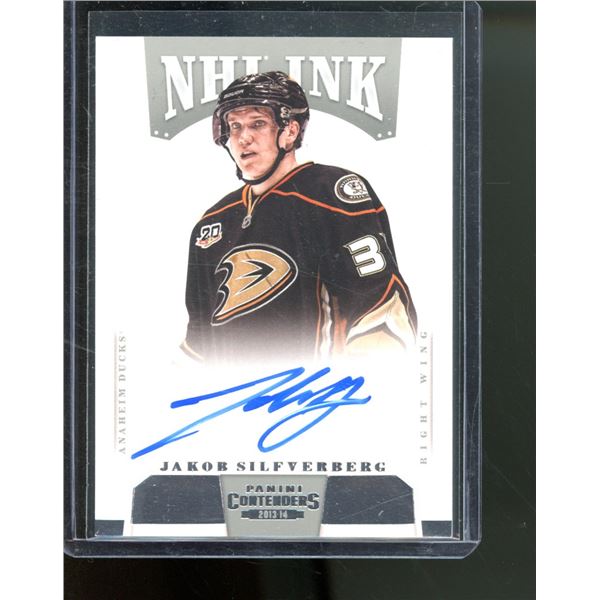 2013-14 Panini Contenders NHL Ink #IJSI Jakob Silfverberg