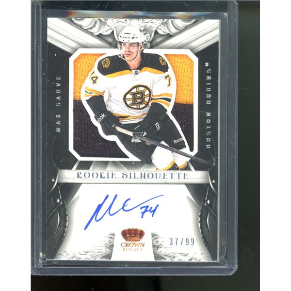 2012-13 Crown Royale Rookie Silhouette Prime Autographs #65 Max Sauve 37/99
