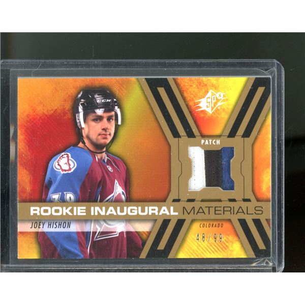2014-15 SPx Rookie Inaugural Jerseys Patch #RPMJH Joey Hishon 48/99