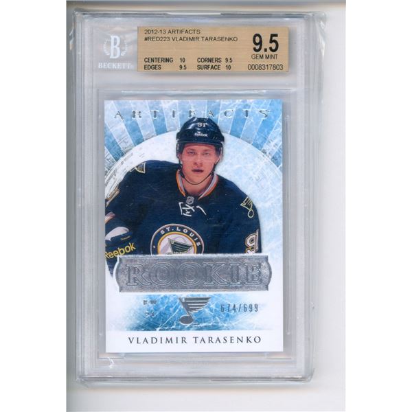 2012-13 Artifacts #RED223 Vladimir Tarasenko Rookie Card 674/699 Beckett Graded 9.5