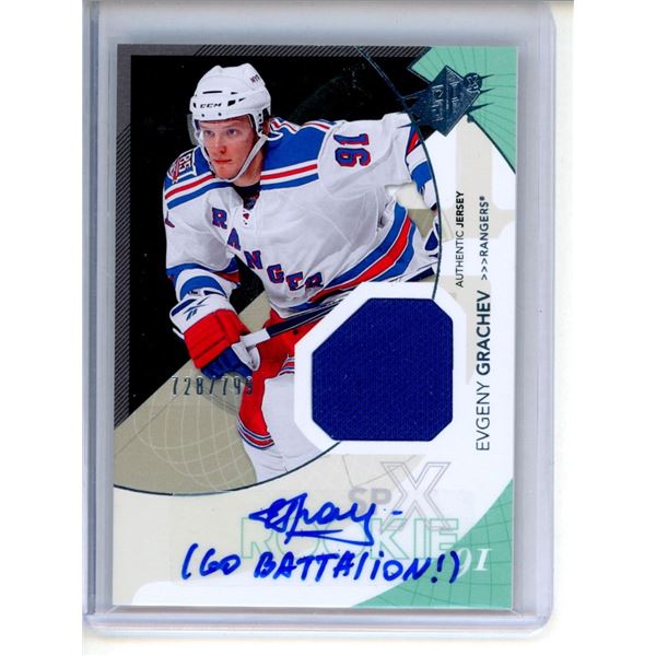 2010-11 SPx #171 Evgeny Grachev JSY AU RC 728/799