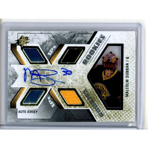 2015-16 SPx #140 Malcolm Subban JSY AU 387/499 RC