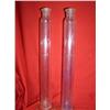 Image 1 : ETCHED GLASS FLOWER BLOCKI PERFUME DECANTERS X2 18"T