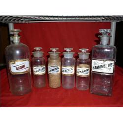 (6) DECANTER DRUG STORE BOTTLES