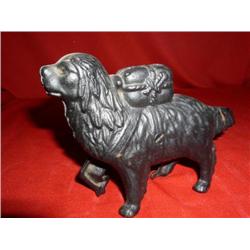 5 1/2"T CAST IRON DOG BANK (BLK)
