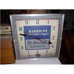 RANDOLPH THE FRIENDLY DRUGGIST ST JOSEPH ASPRIN NEON LIGHT (CORD DAMAGED)