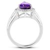Image 3 : Plated Rhodium 1.45ct Amethyst and White Topaz Ring