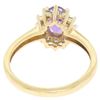 Image 5 : 14k Yellow Gold 1.25 ctw Oval Amethyst Solitaire & 12 Round Diamond Halo Ring