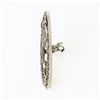 Image 5 : Antique Art Deco 14k White Gold Diamond Filigree Circle Wreath & Bow Brooch Pin