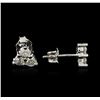 Image 2 : 14KT White Gold 0.80 ctw Diamond Earrings