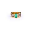 Image 1 : 18K Yellow Gold Emerald & Diamond Ring by Carlo Rici