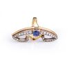 Image 1 : Art Deco 14k Yellow & White Gold Sapphire & Diamond Cocktail Ring