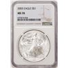 Image 1 : 2003 $1 American Silver Eagle Coin NGC MS70