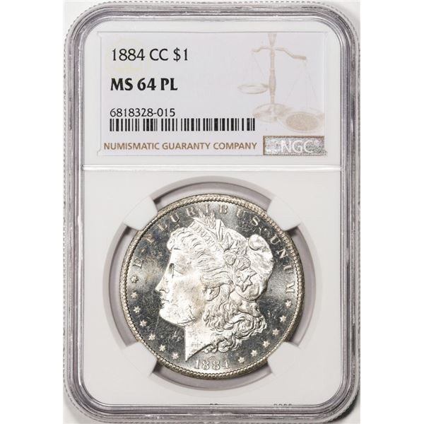 1884-CC $1 Morgan Silver Dollar Coin NGC MS64PL