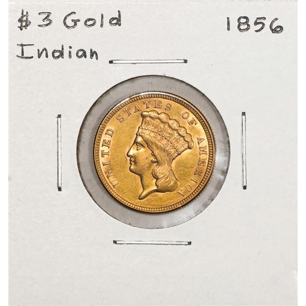 1856 $3 Indian Princess Head Gold Coin