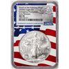 Image 1 : 2020(S) $1 American Silver Eagle Coin NGC MS70 Early Releases Mint Flag Core