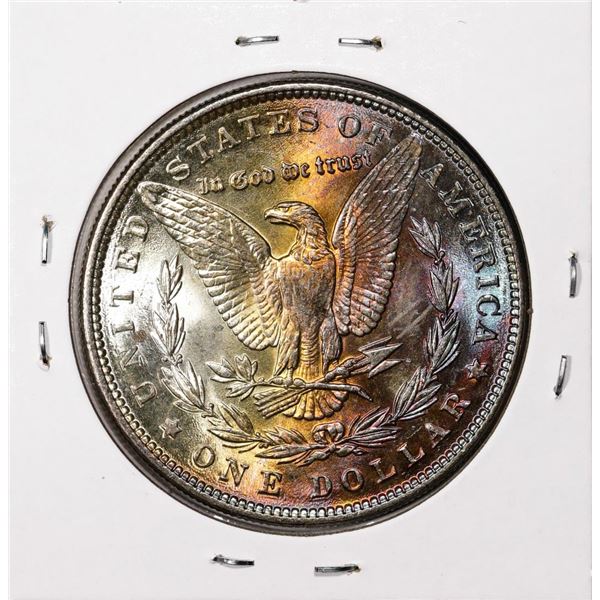 1886 $1 Morgan Silver Dollar Coin Amazing Toning on Reverse