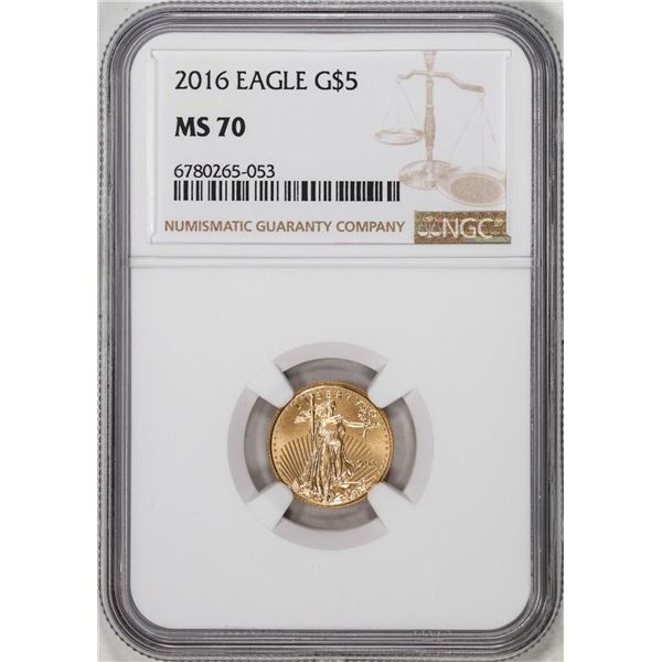 2016 $5 American Gold Eagle Coin NGC MS70