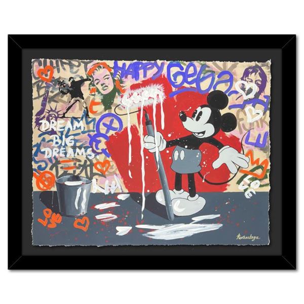 Nastya Rovenskaya "Mickey's Renovation" Original Mixed Media on Paper