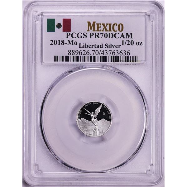 2018-Mo Mexico Proof 1/20 oz Silver Libertad Coin PCGS PR70DCAM