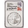 Image 1 : 2021 Ty. 2 $1 American Silver Eagle Coin NGC MS70 First Day Release Gaudioso Signed