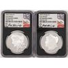 Image 1 : 2023-S $1 Proof Morgan & Peace Silver Dollar Set NGC PF70 Ultra Cameo ER Iskowitz Sig