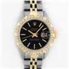 Image 1 : Rolex Ladies Two Tone Black Index Diamond Date Wristwatch