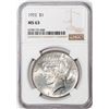 Image 1 : 1922 $1 Peace Silver Dollar Coin NGC MS63