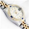 Image 9 : Rolex Ladies Two Tone Silver Index Sapphire and Diamond Datejust Wristwatch