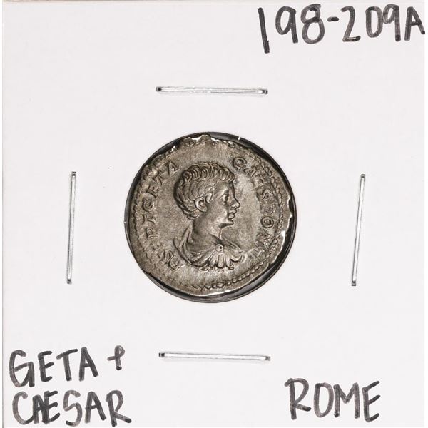 198-209AD Roman Empire Geta as Caesar AR Denarius Ancient Silver Coin