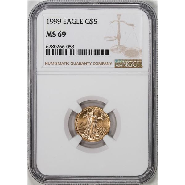 1999 $5 American Gold Eagle Coin NGC MS69