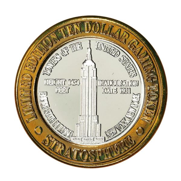 .999 Silver Stratosphere Las Vegas, Nevada $10 Casino Limited Edition Gaming Token