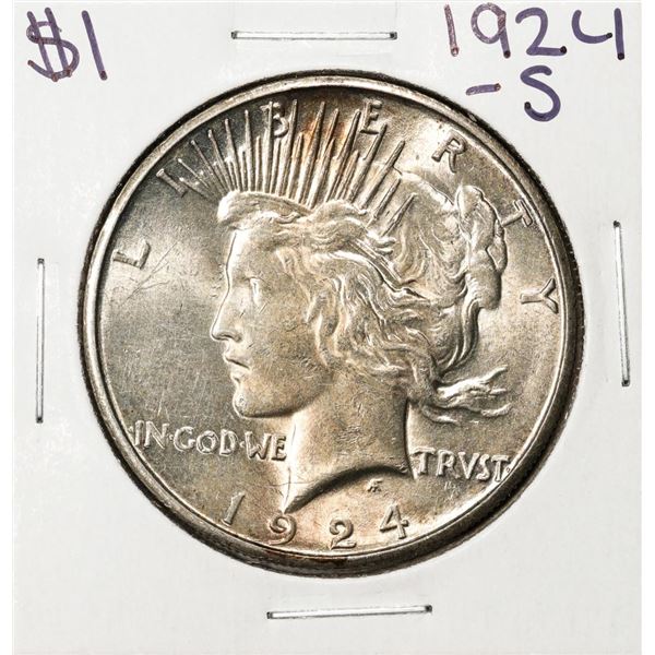 1924-S $1 Peace Silver Dollar Coin