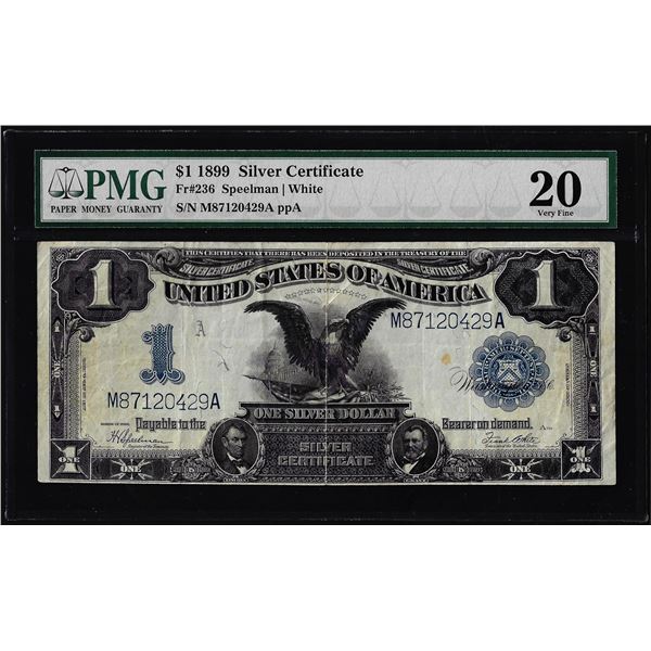 1899 $1 Black Eagle Silver Certificate Fr.236 PMG Very Fine 20