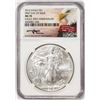 Image 1 : 2016 $1 American Silver Eagle Coin NGC MS70 FDOI Mercanti Signature 30th Anniversary