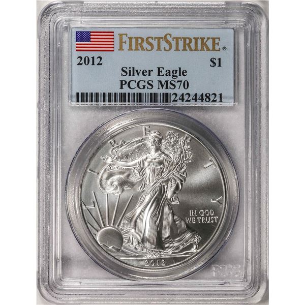 2012 $1 American Silver Eagle Coin PCGS MS70 First Strike