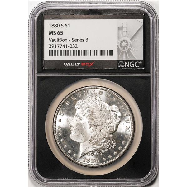 1880-S $1 Morgan Silver Dollar Coin NGC MS65 Vaultbox Series 3